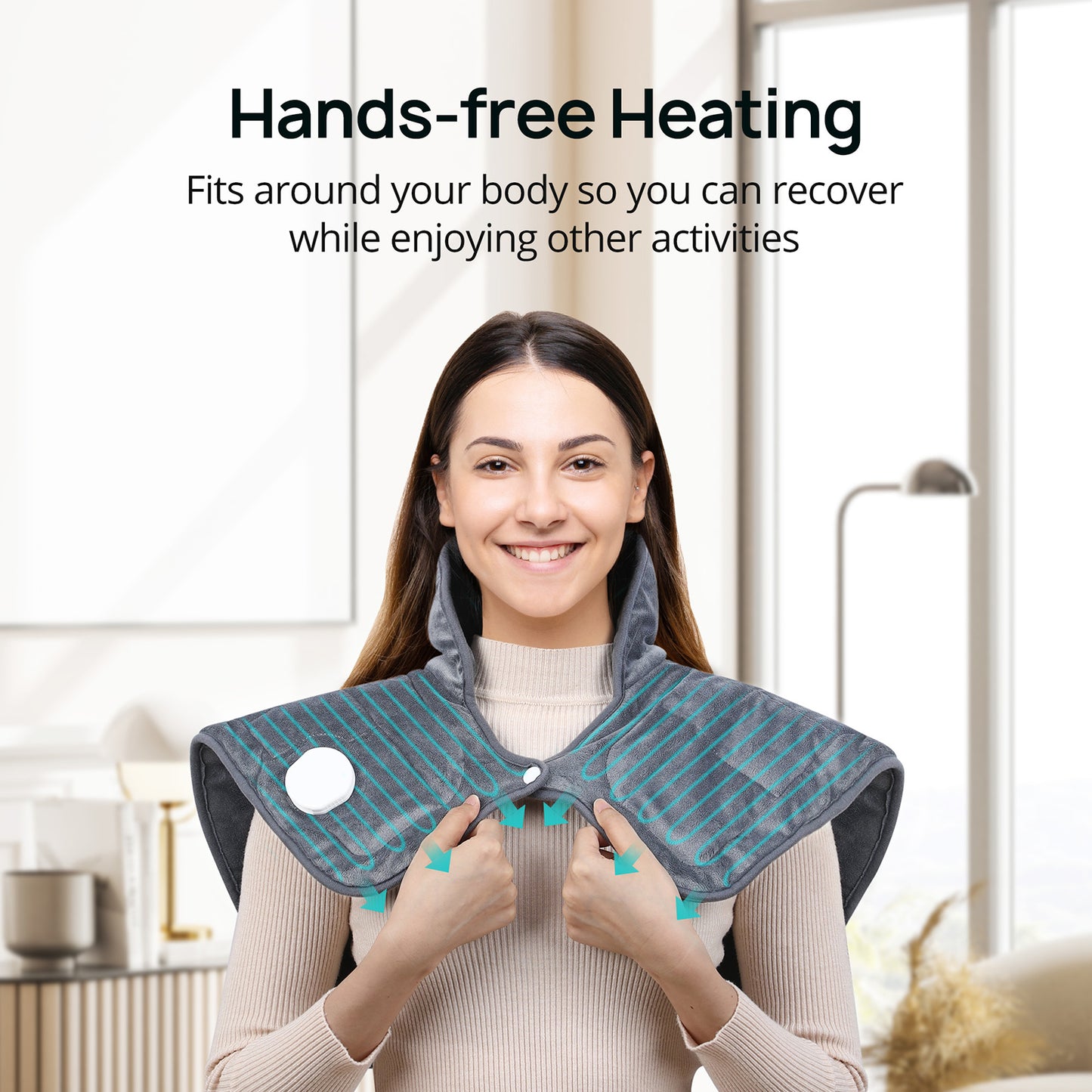 Heating Pad for Back Pain and Cramps Relief, 2.2lb Weighted Heating Pads for Neck and Shoulders, Extra-Large Soft Electric Pad with 4 Heat Settings, Auto-Off, Gifts for Women Men Mom Dad, 19" x 22"