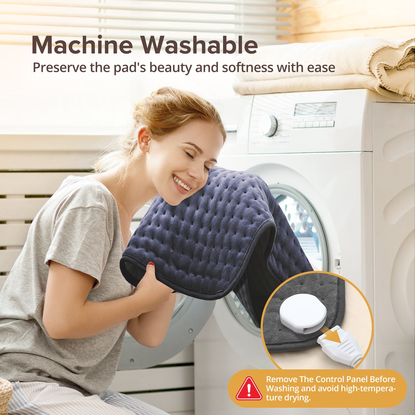 Electric Heating Pad for Back Pain Relief, Extra Large 33" x 17" - 6 Heat Settings for Neck Shoulder Cramp - Moist Heat Therapy - 2h Auto-Off - Machine Washable