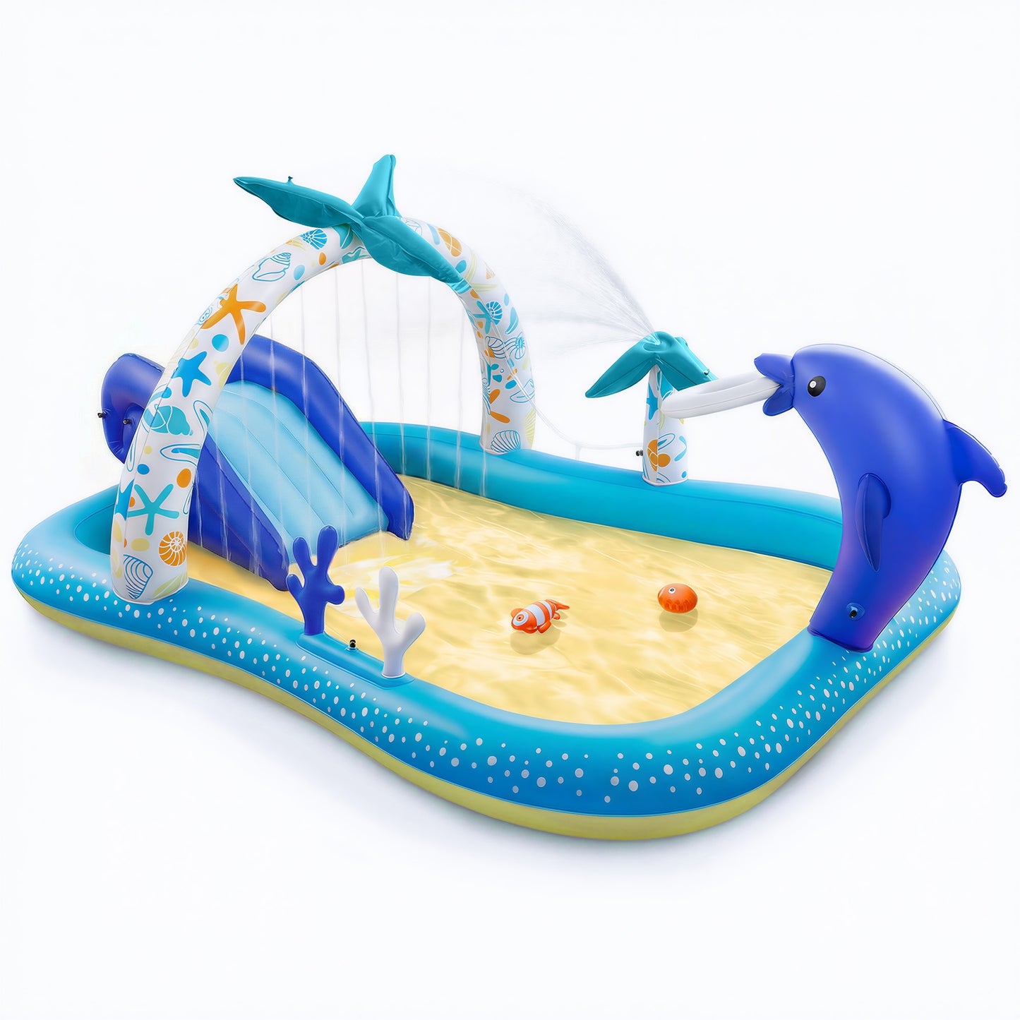 AD-HF005 Sable Inflatable Pool, 95 x 75 x 40in Rectangular Swimming Pool for Toddlers, Kids, Family, Above Ground, Backyard, Outdoor