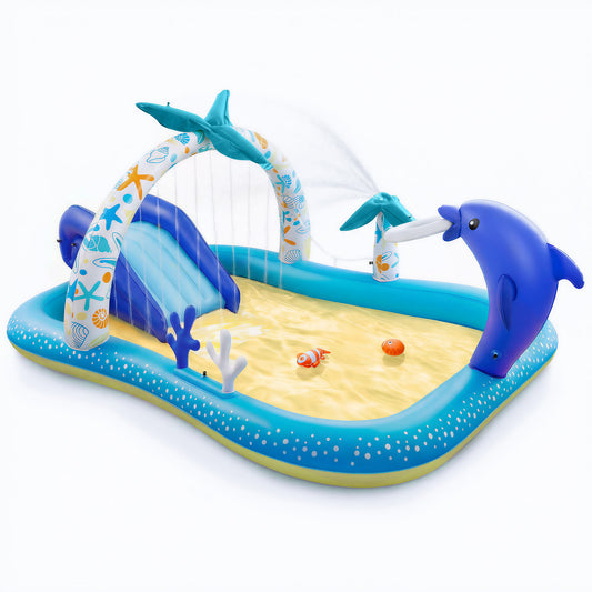 AD-HF005 Sable Inflatable Pool, 95 x 75 x 40in Rectangular Swimming Pool for Toddlers, Kids, Family, Above Ground, Backyard, Outdoor