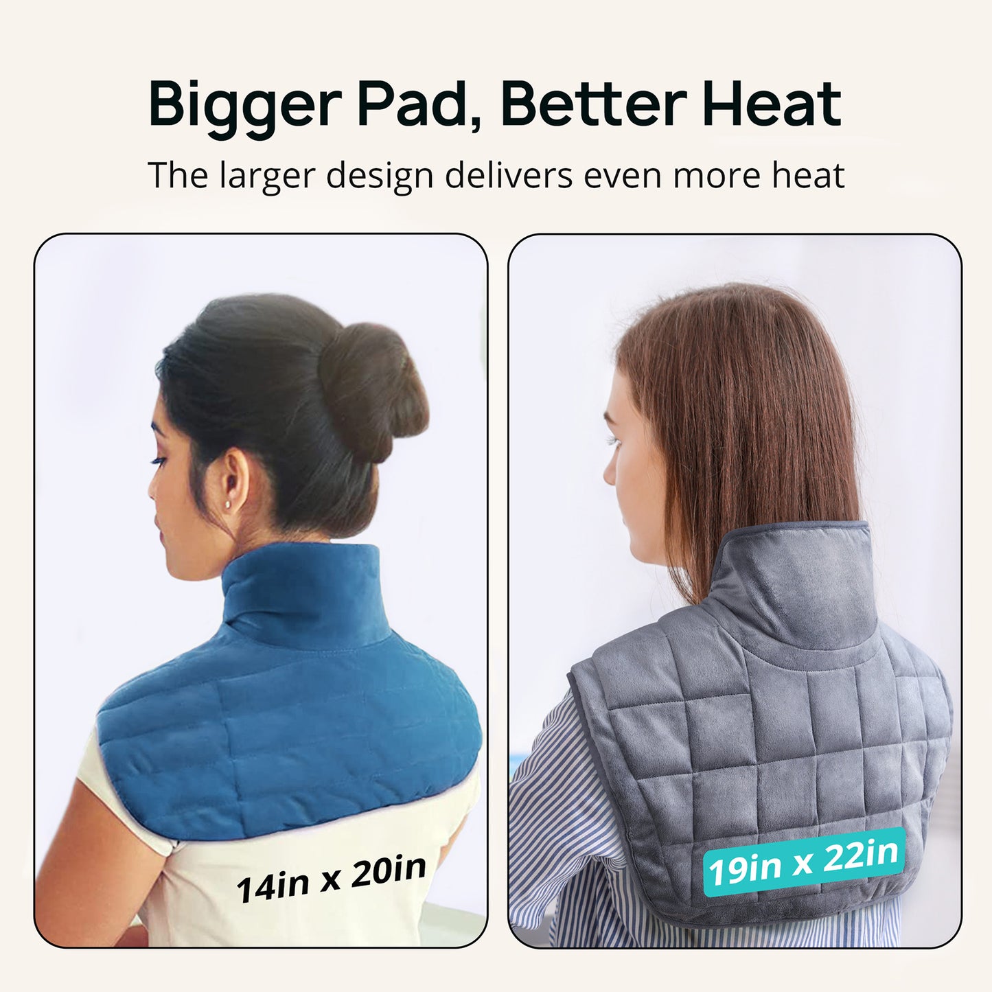 Heating Pad for Back Pain and Cramps Relief, 2.2lb Weighted Heating Pads for Neck and Shoulders, Extra-Large Soft Electric Pad with 4 Heat Settings, Auto-Off, Gifts for Women Men Mom Dad, 19" x 22"