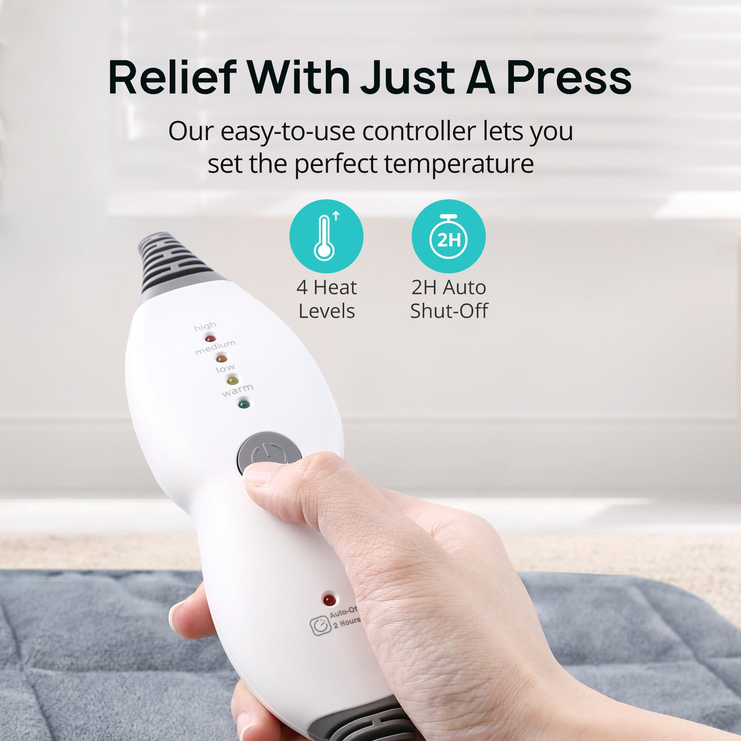 Heating Pad for Back Pain and Cramps Relief, 2.2lb Weighted Heating Pads for Neck and Shoulders, Extra-Large Soft Electric Pad with 4 Heat Settings, Auto-Off, Gifts for Women Men Mom Dad, 19" x 22"