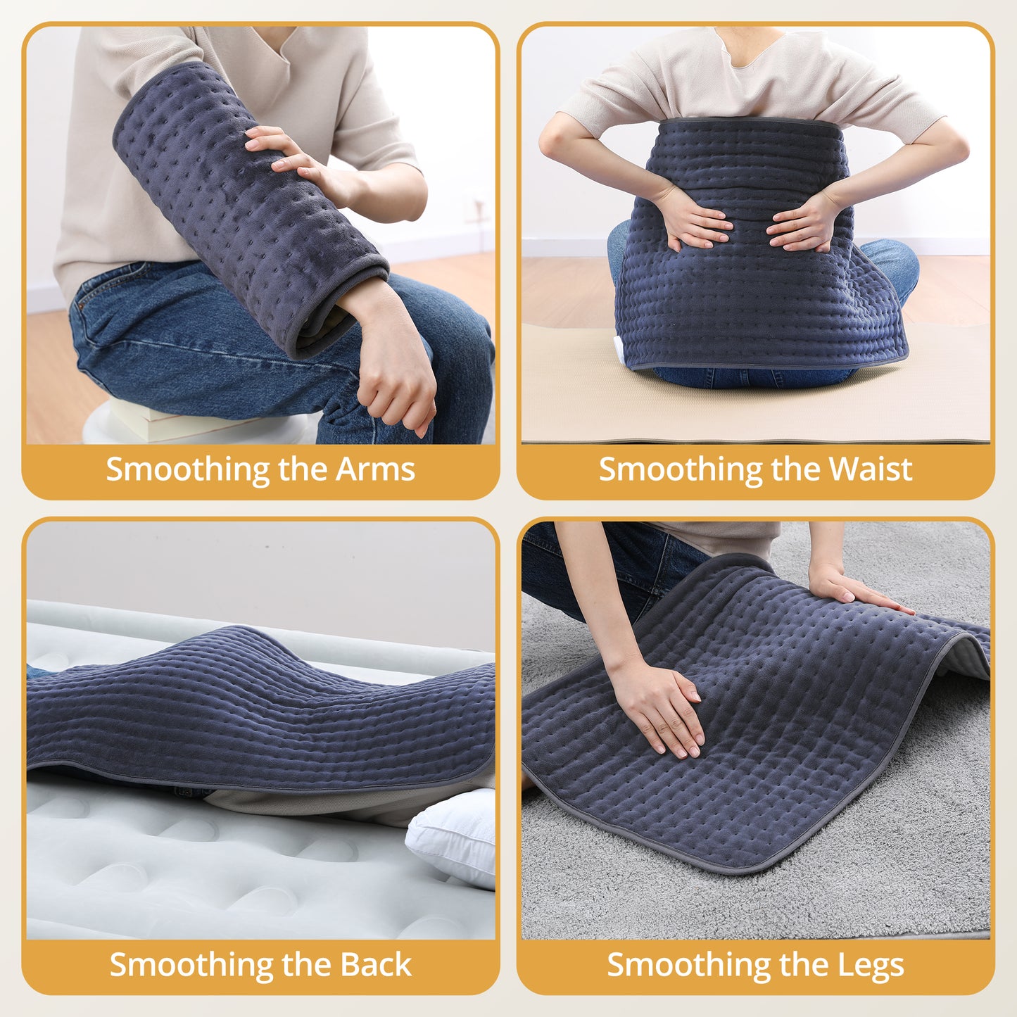 Electric Heating Pad for Back Pain Relief, Extra Large 33" x 17" - 6 Heat Settings for Neck Shoulder Cramp - Moist Heat Therapy - 2h Auto-Off - Machine Washable