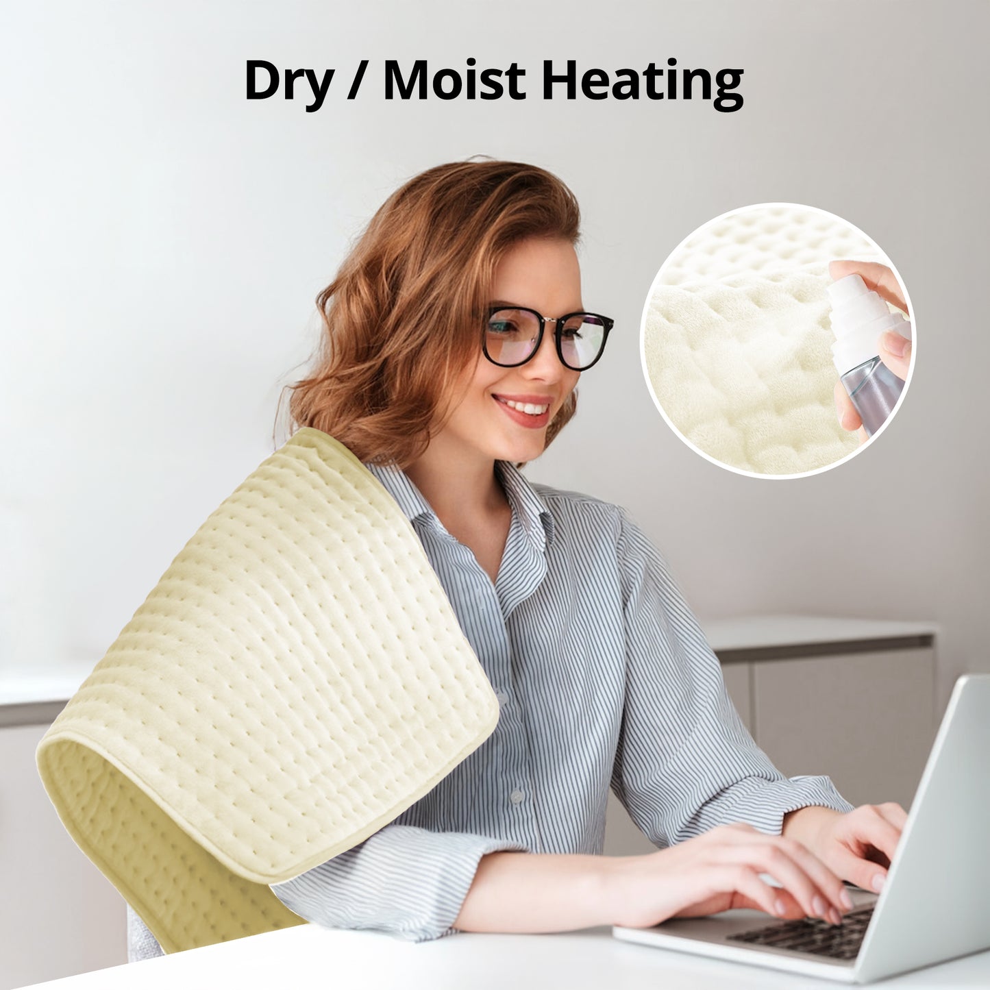 Electric Heating Pad for Back Pain Relief, Extra Large 33" x 17" - 6 Heat Settings for Neck Shoulder Cramp - Moist Heat Therapy - 2h Auto-Off - Machine Washable