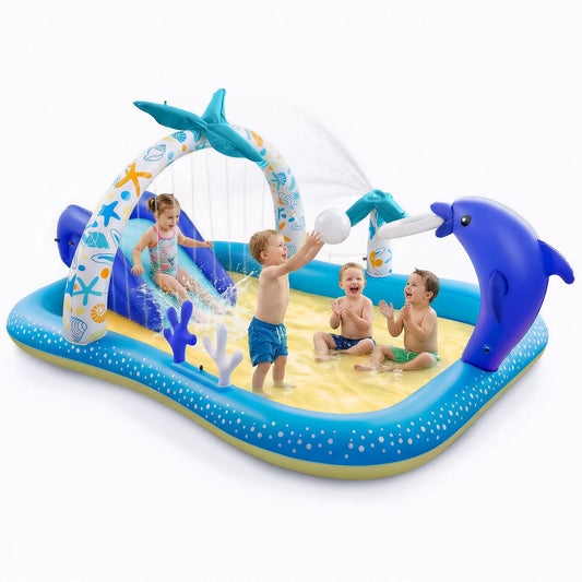Inflatable Pool, 95 x 75 x 40in Rectangular Swimming Pool for Toddlers, Kids, Family, Above Ground, Backyard, Outdoor