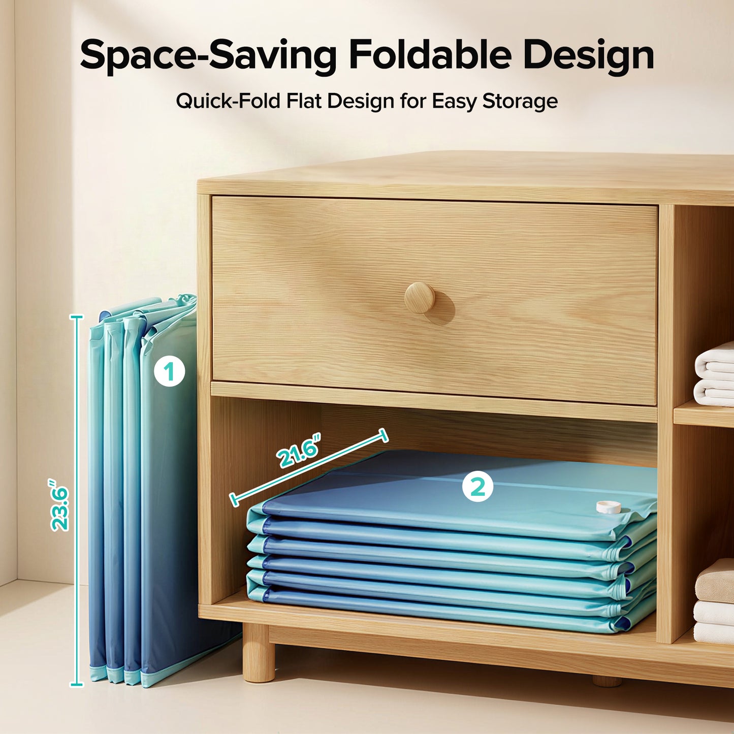 AD-HF003 Foldable Pool, Non-Inflatable Large Swimming Pool for the Whole Family, Portable Above Ground Pool for Adults & Kids, Kiddie Pool for Backyard Garden Camping,113"×70"×19"