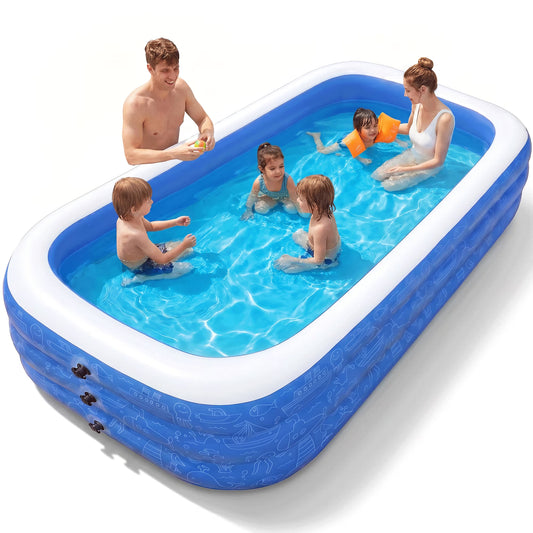 TaoTronics Inflatable Swimming Pools, 120'' x 72'' x 20'' Blow up Swimming Pools, Kiddie Pool Large Size Thickened Blow up Swimming Pools Play Center for Kids Children Family Outdoor Garden Backyard