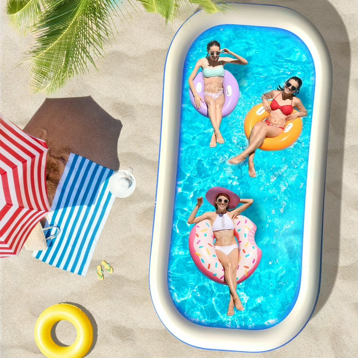 Inflatable Pool for Kids and Adults, 120" X 72" X 22" Oversized Thickened Family Swimming Pool for Toddlers, Outdoor, Garden, Backyard, Summer Water Party